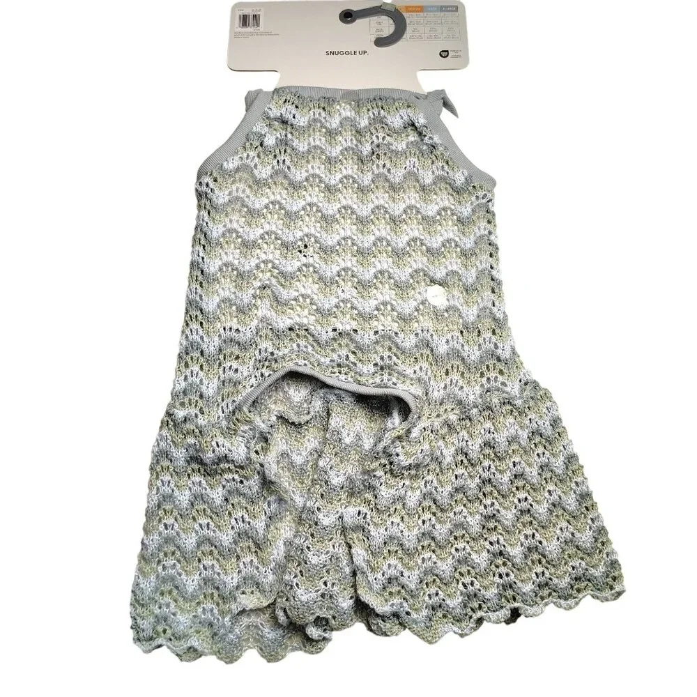 Koolaburra By Ugg X-Large Dog Green and White Mila Knit Chevron Pattern Dress